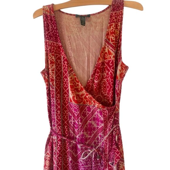 Lauren Ralph Lauren Fuchsia Faux Wrap Dress Boho Ruffle Sleeveless Women’s XL - Picture 3 of 9